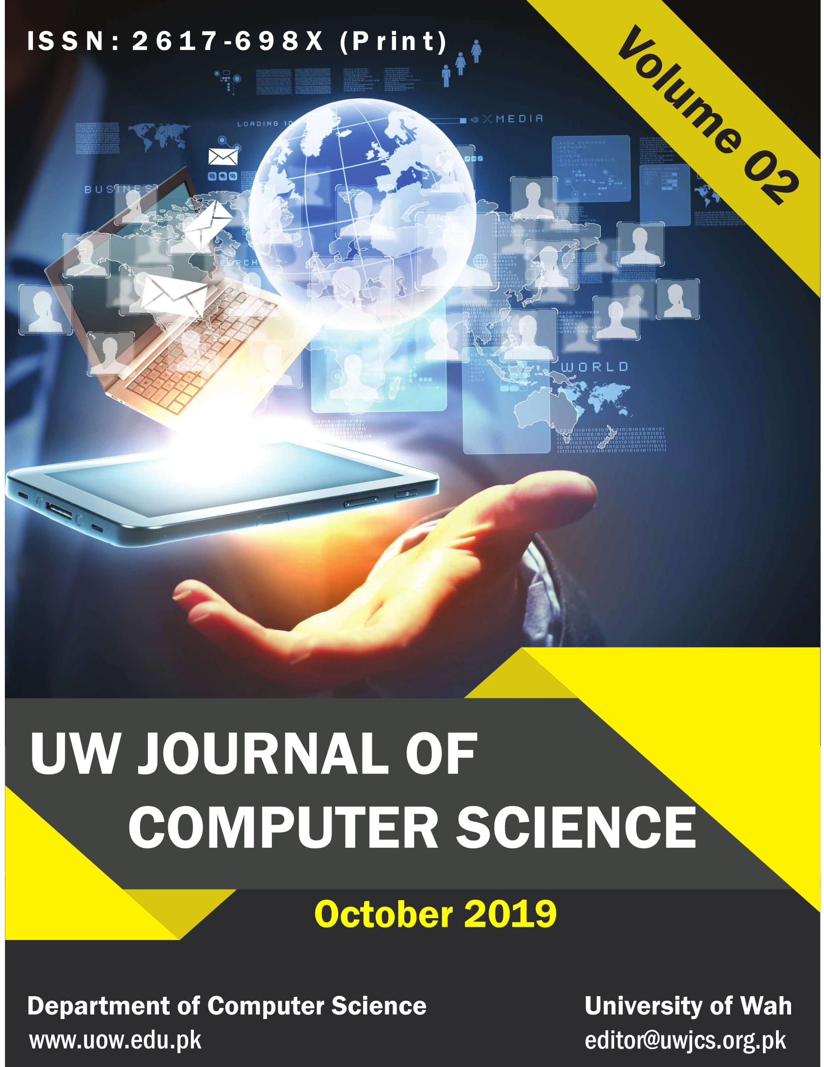 					View Vol. 2 No. 1 (2019): University of Wah Journal of Computer Science
				