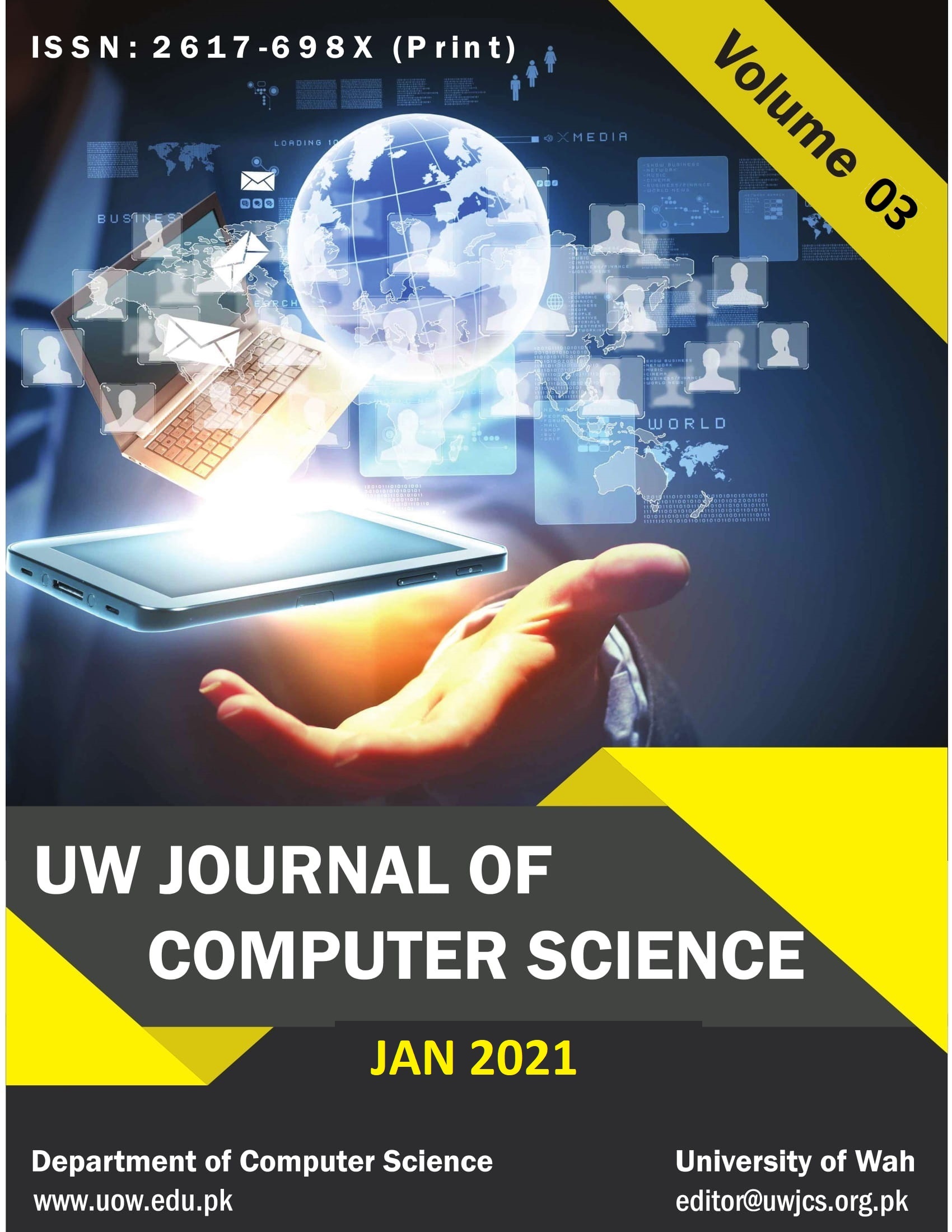 					View Vol. 3 No. 1 (2021): University of Wah Journal of Computer Science
				